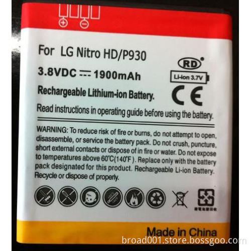 LG Nitro HD P930 battery with 1900mAh